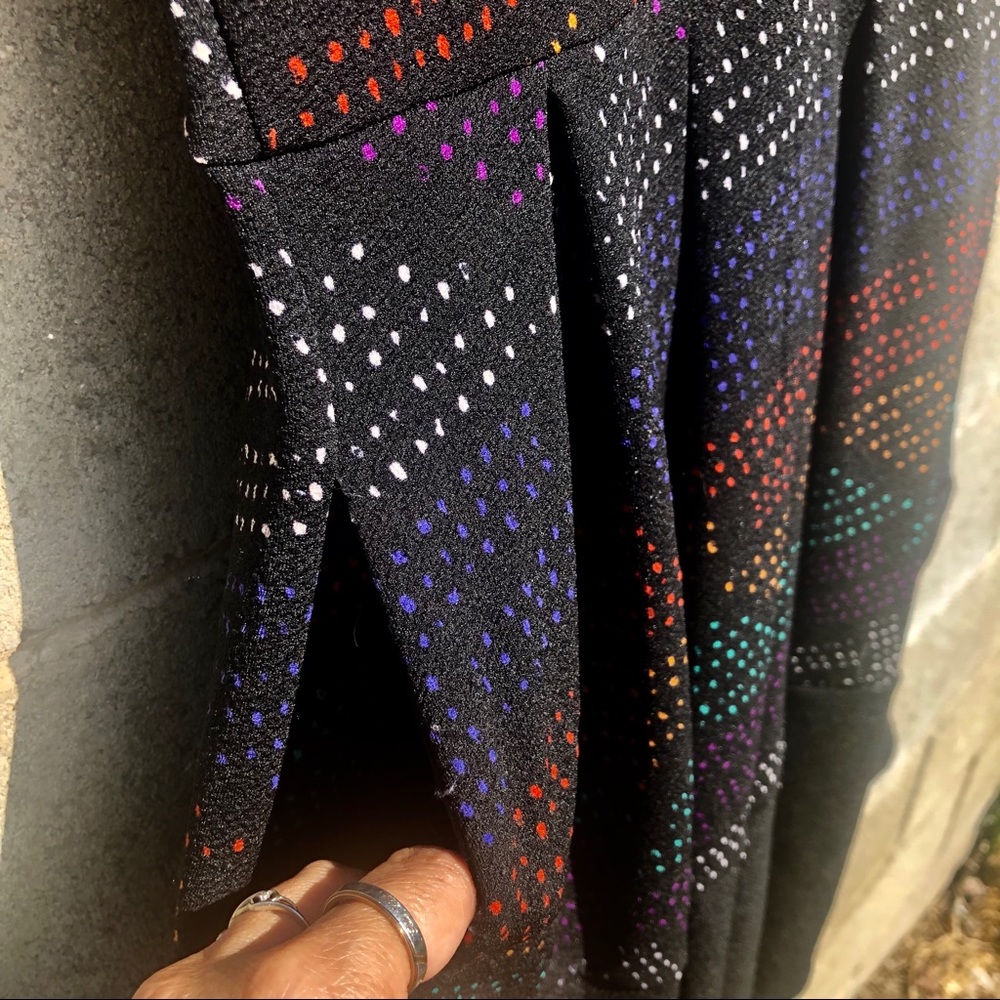 Lularoe Amelia Colorful Triangles Black Dress Sz M View 6
